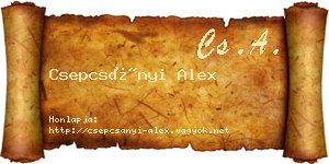 Csepcsányi Alex névjegykártya