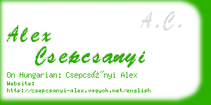 alex csepcsanyi business card